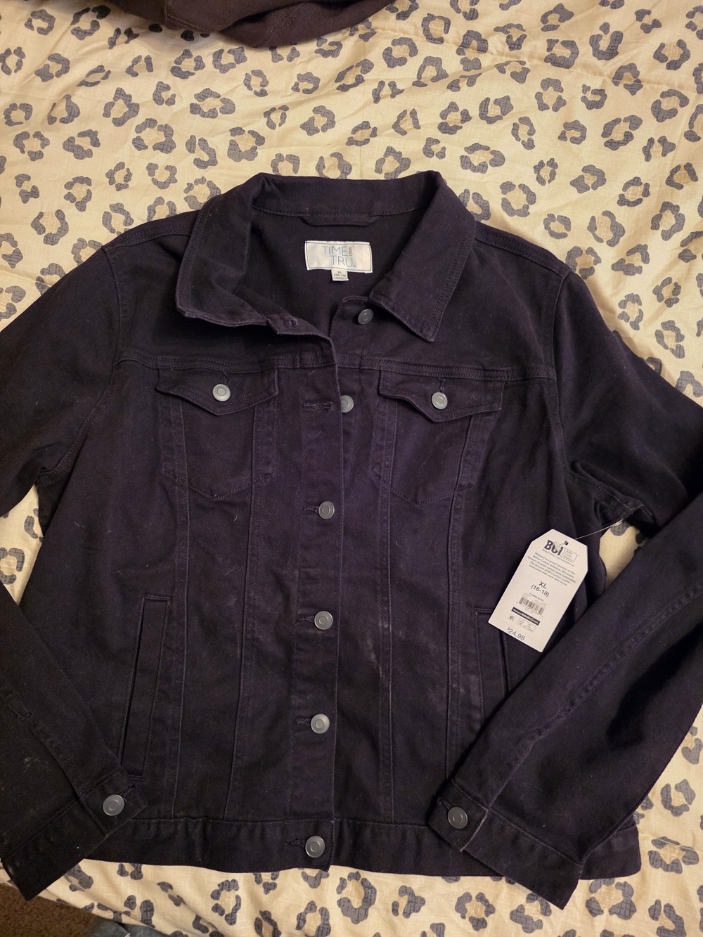 Time and Tru Women's Dark Purple Denim Jacket